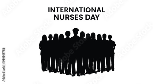 International Nurses Day celebration with a group of nurses standing together in unity and support