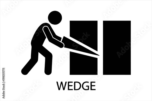 Wedge Concept Icon Using a Wedge to Separate Objects