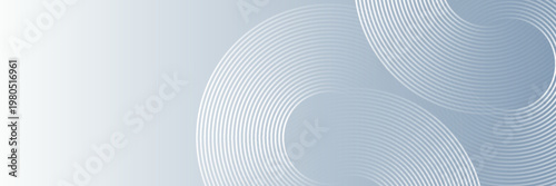 white abstract background with glowing circles. Swirl circular lines pattern. Geometric spiral. Twirl element. Modern graphic design. Futuristic technology concept.