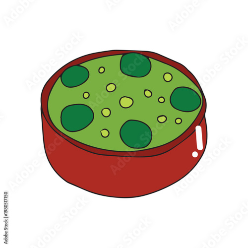 Green cakes with chocolate layer Illustration