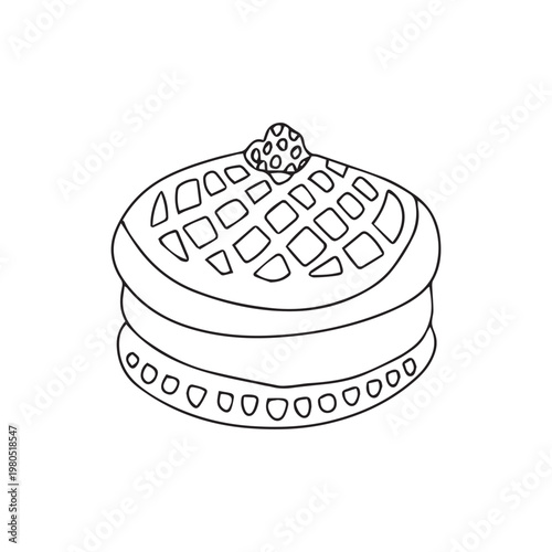 Cute dessert sweet isolated on white background