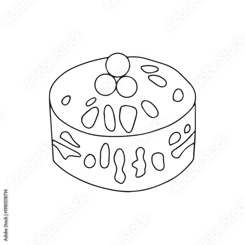 Cute dessert sweet isolated on white background