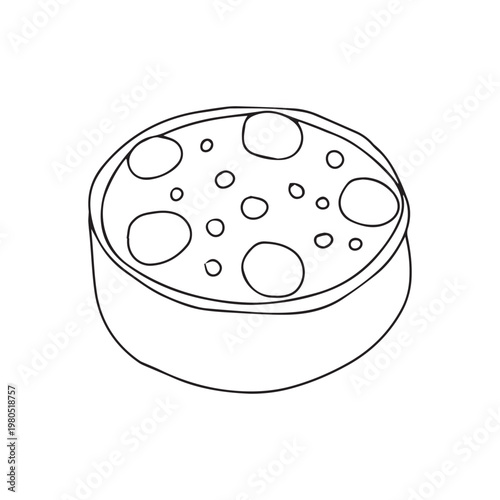 Coloring page dessert isolated on white background