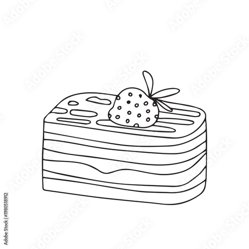 Coloring page dessert isolated on white background