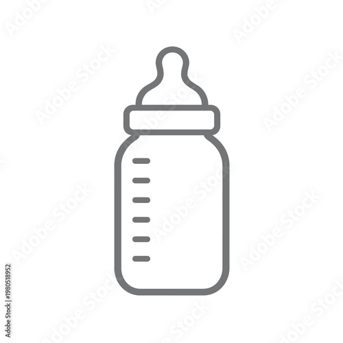 Vector of a baby bottle with clear measurement markings on the side
