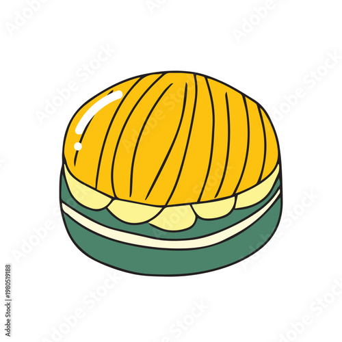 A cute vector illustration of a sweet birthday cake with cream, chocolate, strawberries, and cherries, perfect for a happy celebration design