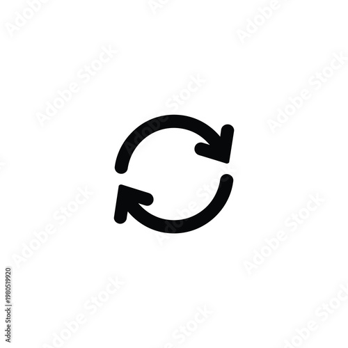Black circular vector arrow icon representing refresh or reload