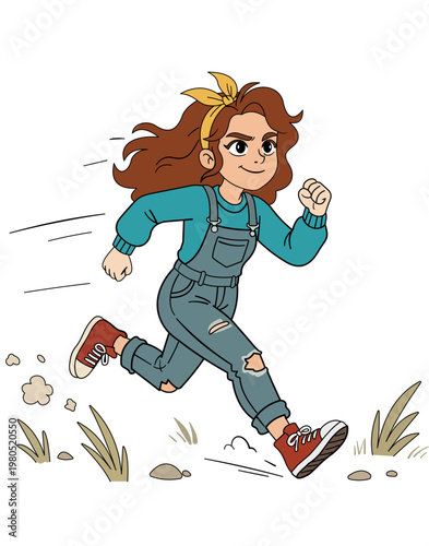 Running girl in the ground