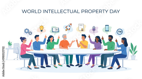 vector people celebrating "World Intellectual Property Day" 4