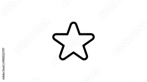 Clean black and white vector star symbol perfect for user interface elements, ratings, or adding to favorite lists within modern applications