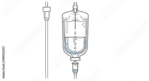 Intravenous Drip with Medication in Clear Plastic Bag, Healthcare Concept