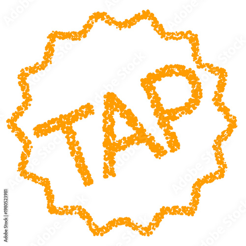 クレヨン素材　手描きのスタンプ風文字　TAP