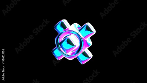 3d animation vibrant abtract shapes shines brightly with looping animation