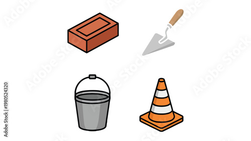 Construction Essentials: A meticulously crafted collection of construction elements, symbolizing the foundational components of building and progress.