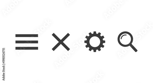 Menu, Close, Settings, Search Icons - Simple Vector Icons for UI Design