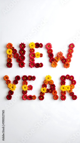 Floral typography spelling 