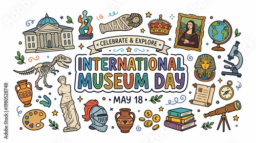 International Museum Day Celebration - Art, History, Science Icons