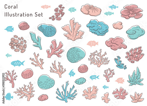 サンゴのイラストセット