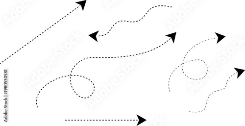 abstract dashed arrow path direction concept