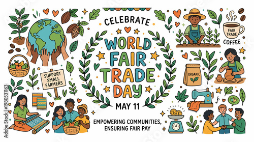 World Fair Trade Day Illustration - Empowering Communities & Fair Pay