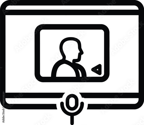 Person conducting a video call on a computer with headphones connected