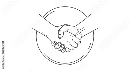 Handshake Union Symbol with Clasped Hands for Solidarity and Cooperation Vector Illustration