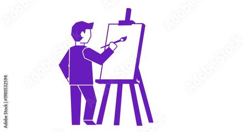 Man painting on white canvas 1.