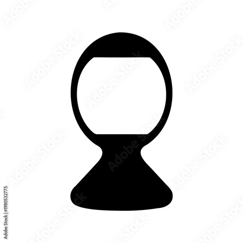 Simple Black and White Image of an Empty Fishbowl Icon