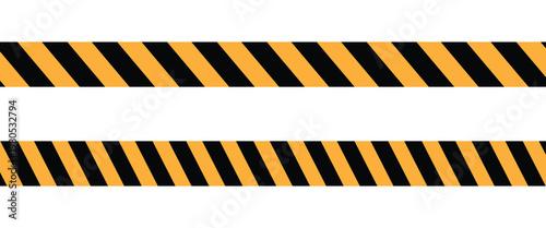 Yellow  and black hazard stripe border background. Diagonal warning stripes frame design. Industrial caution pattern banner layout. eps10.
