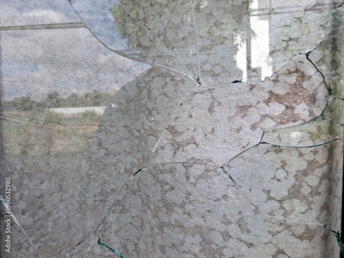 Cinematic Melancholic broken glass with blurred background