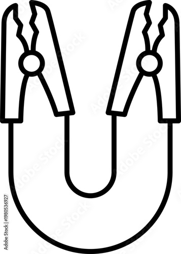 Jumper Cables Line Art Icon