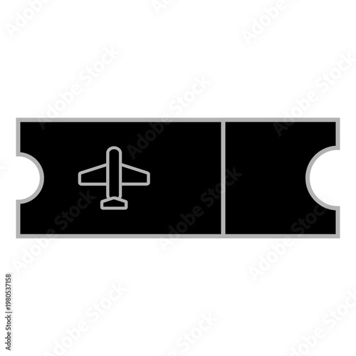 Minimalist flight ticket vector icon for airline booking system design