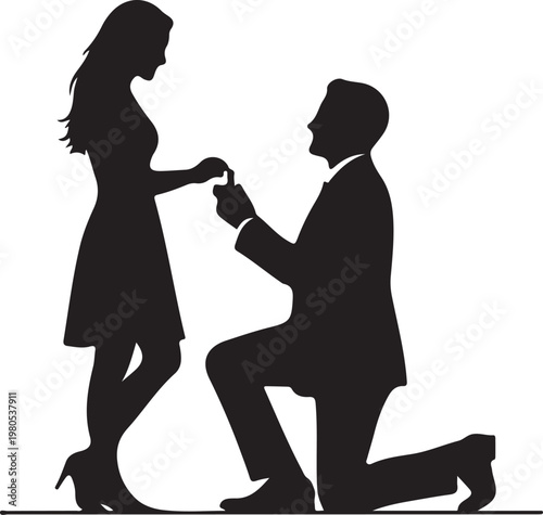 Man proposing to woman on one knee