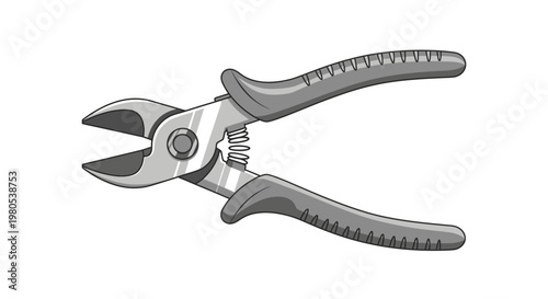 Metal Cutting Pliers Tool Isolated on White Background