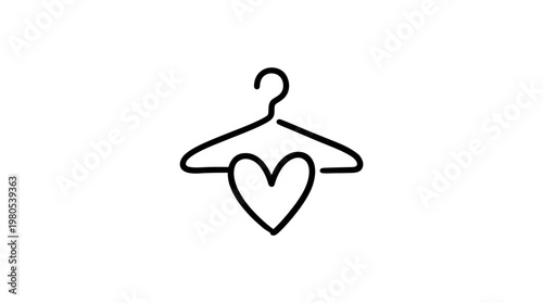 Minimalist Heart and Hanger Logo Design