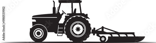 Tractor with attached trailer on