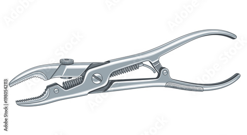 Metal Locking Pliers Tool Isolated on White Background