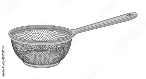 Metal Mesh Strainer for Kitchen Use, Culinary Tool