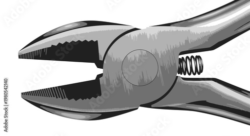 Metal Pliers Tool Isolated on White Background