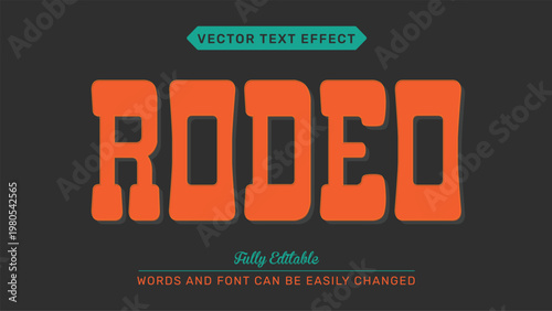 Rodeo Vector Text Effect Editable Alphabet Western Desert Sheriff Texas
