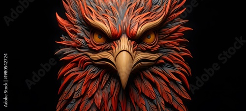 Devil griffin shaped matchstick carving,generative AI