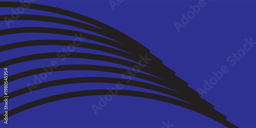 Black on white abstract perspective line wave stripes with 3d dimensional effect isolated on white background