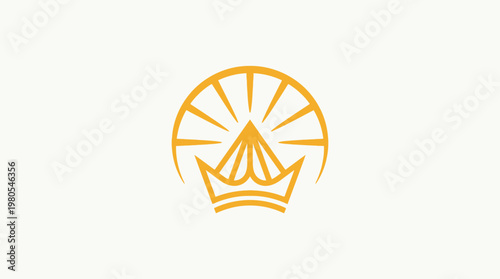 Elegant Abstract Crown Sunburst Logo Design