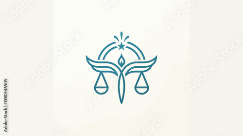 Elegant Abstract Law Firm Logo with Wings and Scales