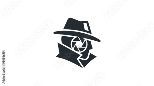 Abstract Detective Profile with Shutter Aperture