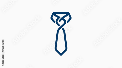 Abstract Elegant Blue Tie Logo on White Background