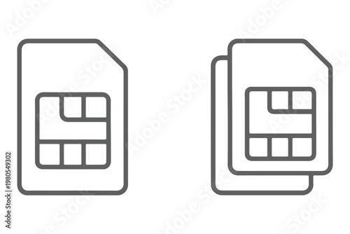 Sim card icon symbol for apps and websites. dual sim card sign and symbol