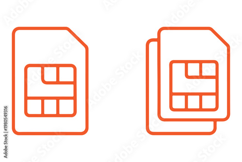 Sim card icon symbol for apps and websites. dual sim card sign and symbol