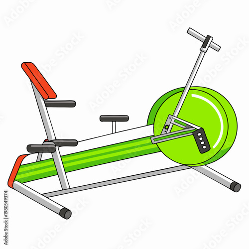 Recumbent exercise bike illustration for fitness and cardiovascular home workout equipment