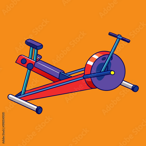 A vibrant illustration of a stationary exercise bike for home fitness and cardio